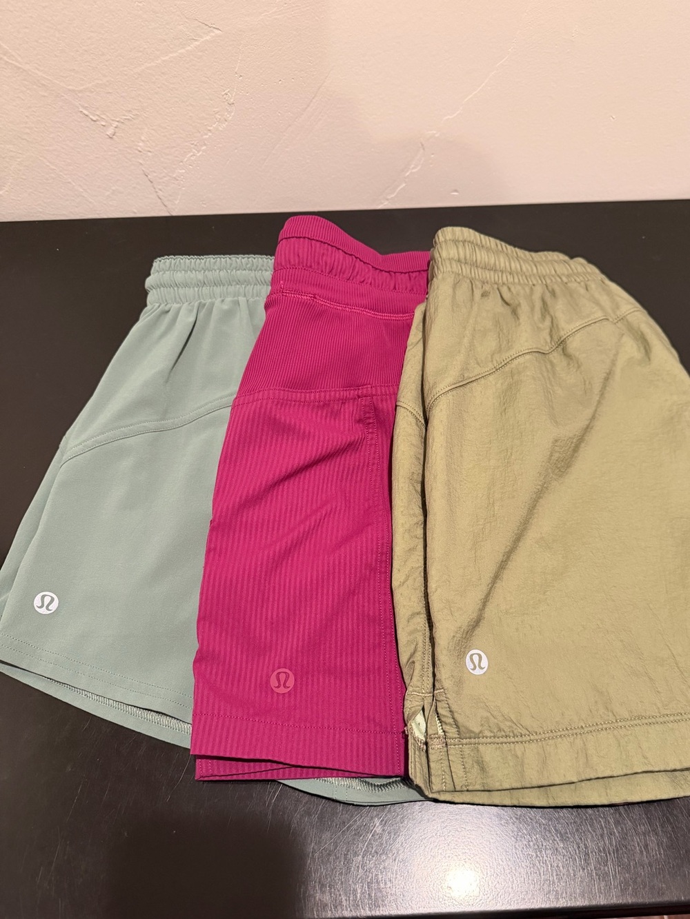 Lululemon Women’s Athletic Shorts - Bundle of 3 -Pink, Sage, Olive